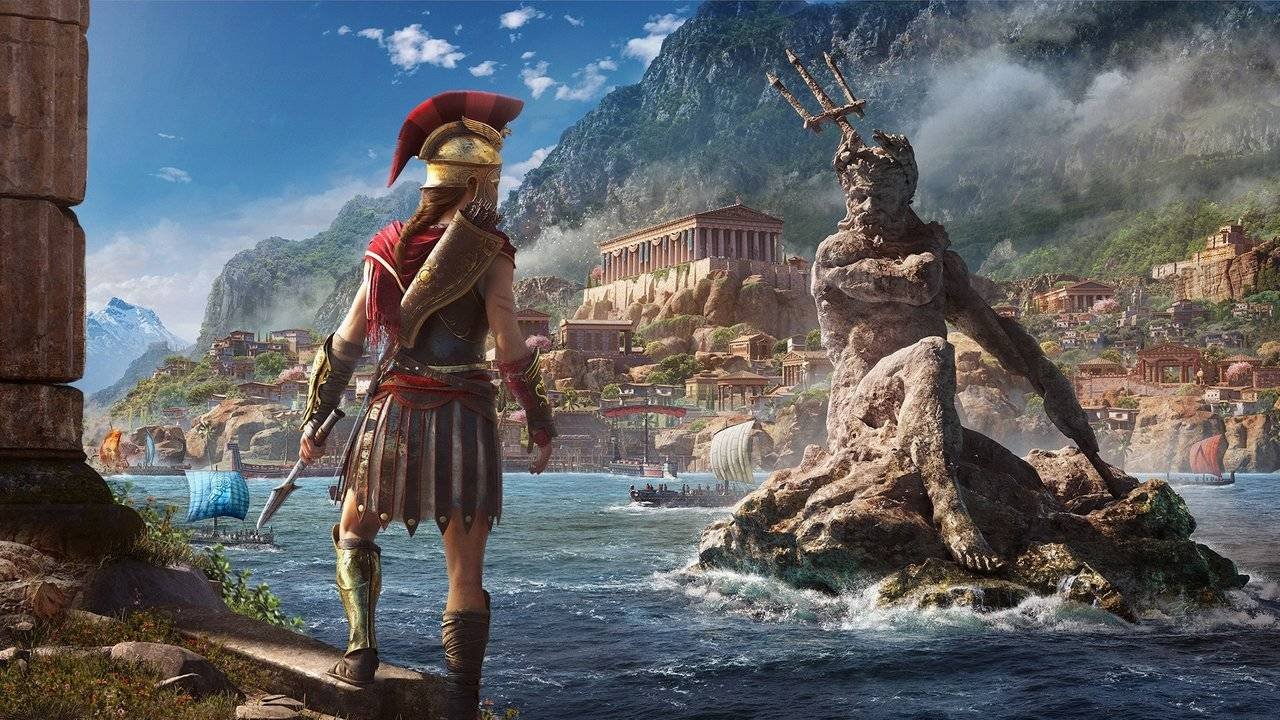 Immagine di Assassin's Creed Odyssey mostrato con tecnologia Ray Tracing