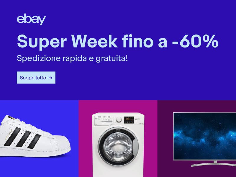 Immagine di eBay Super Week, sconti su tantissimi TV, smartphone e videogiochi