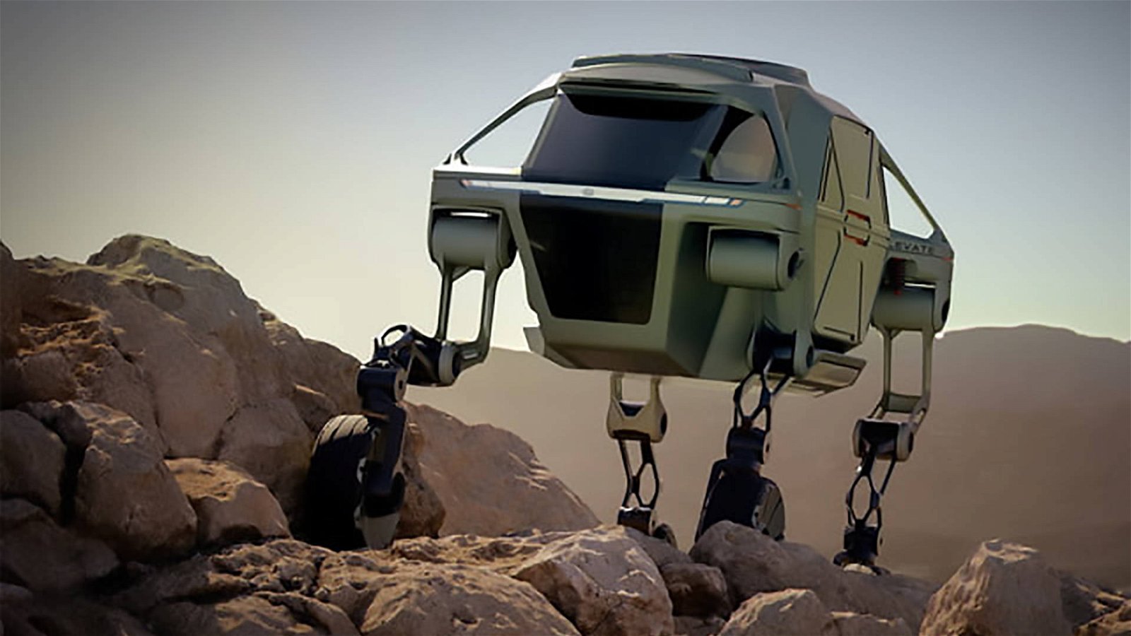 Immagine di Hyundai al CES 2019 con un veicolo dotato di "zampe" in stile Star Wars