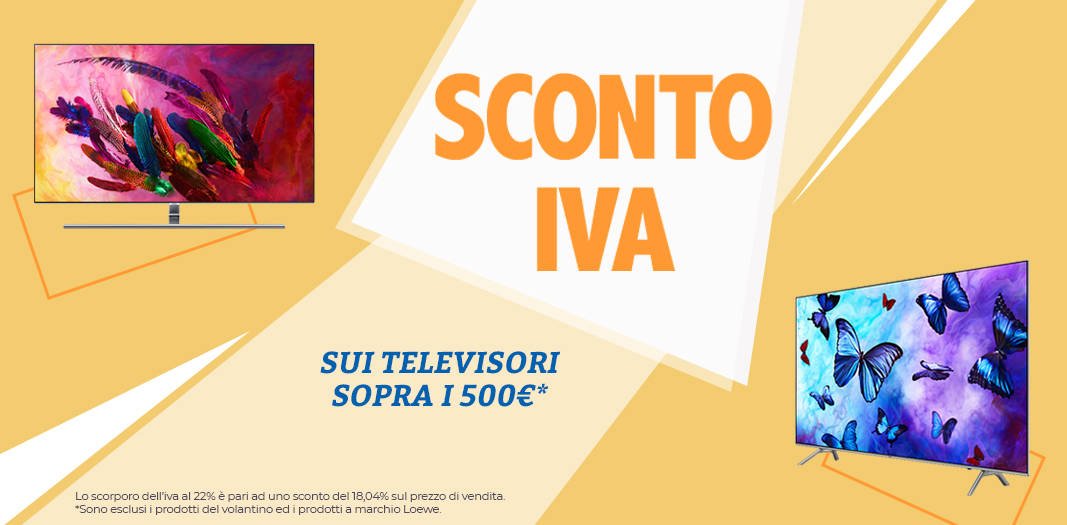Immagine di Sconto IVA su Unieuro per i TV sopra i 500 euro