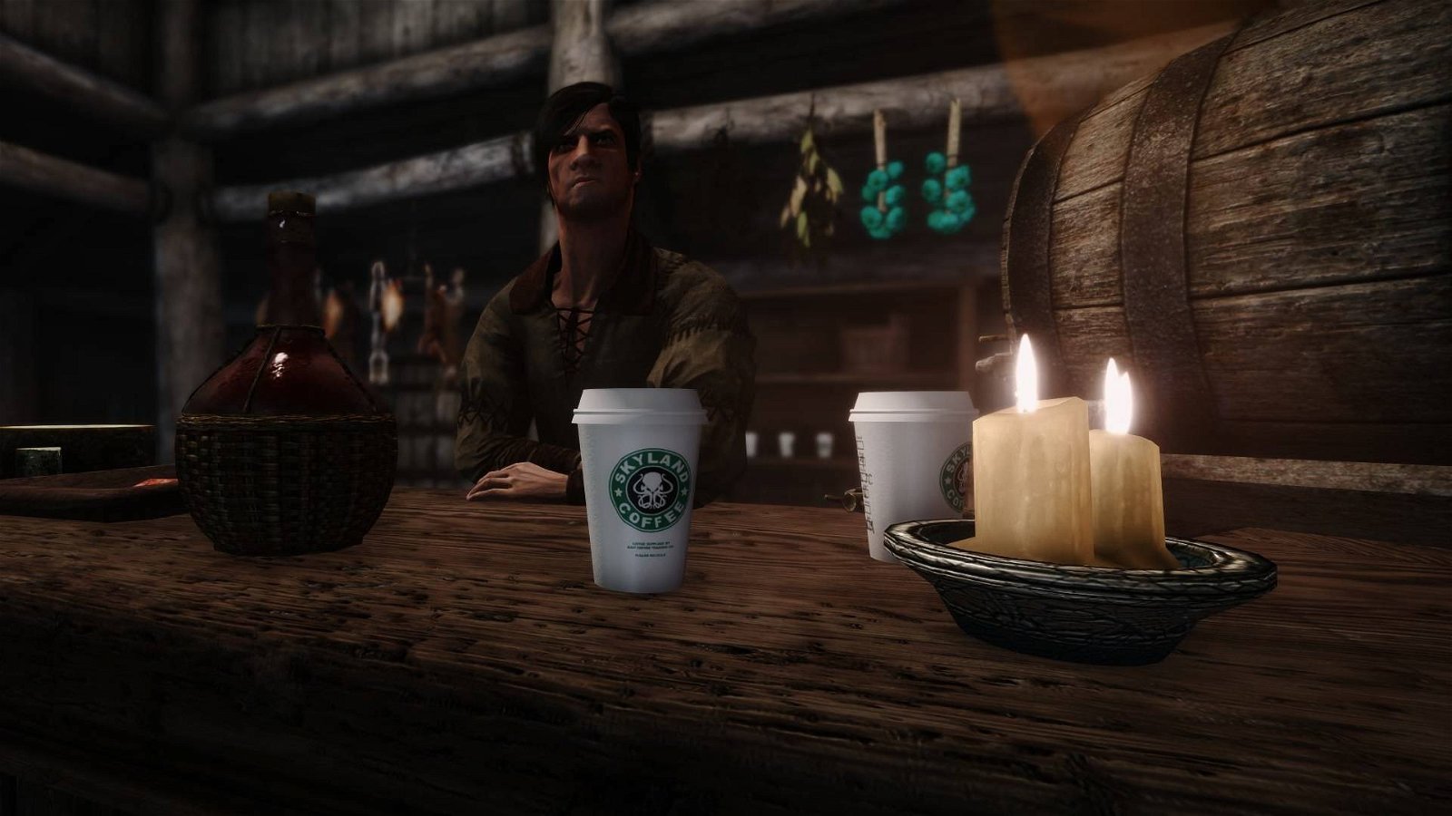 Immagine di Game of Thrones: la tazza di caffe di Starbucks diventa una mod di Skyrim