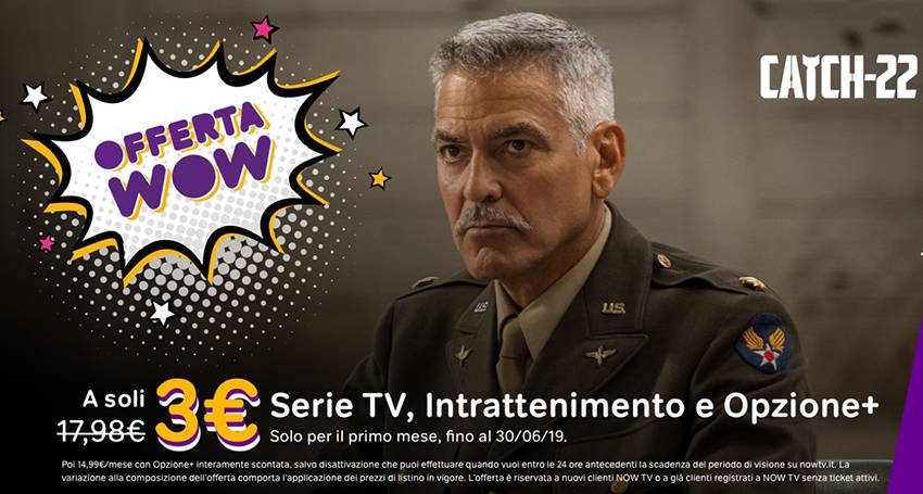 Immagine di Now TV super offerta WOW: cinema e serie TV a 3 euro per il primo mese