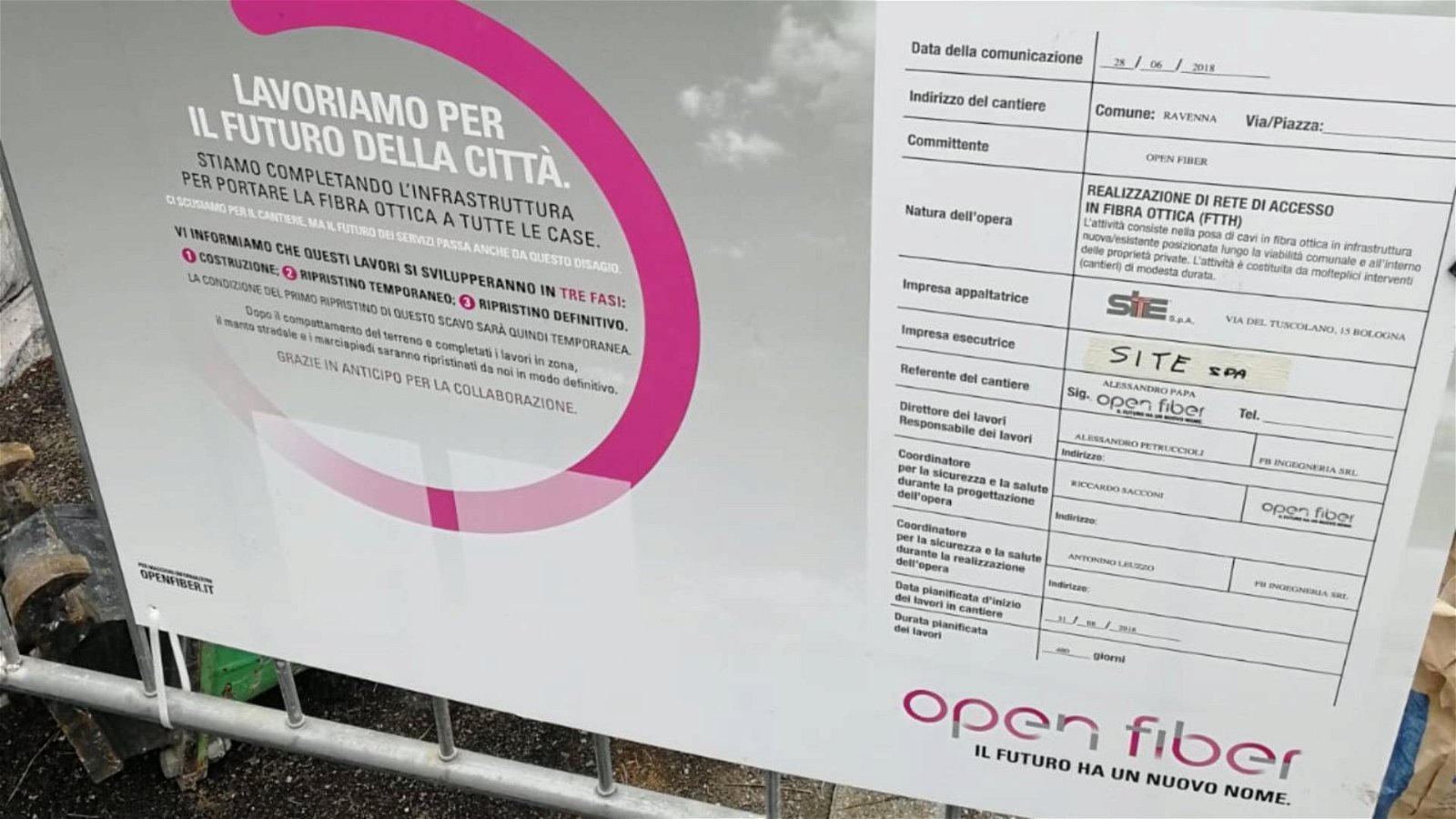 Immagine di Open Fiber: a Ravenna già 16mila unità abitative cablate in FTTH. Vendibilità attivata