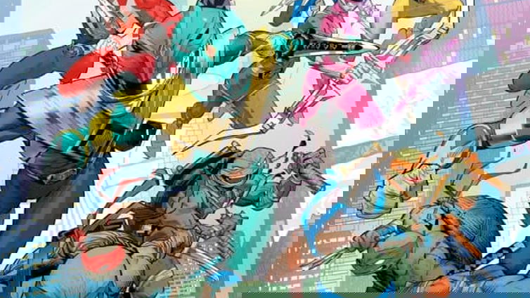 Immagine di Tartarughe Ninja e Power Rangers insieme in un crossover a fumetti!