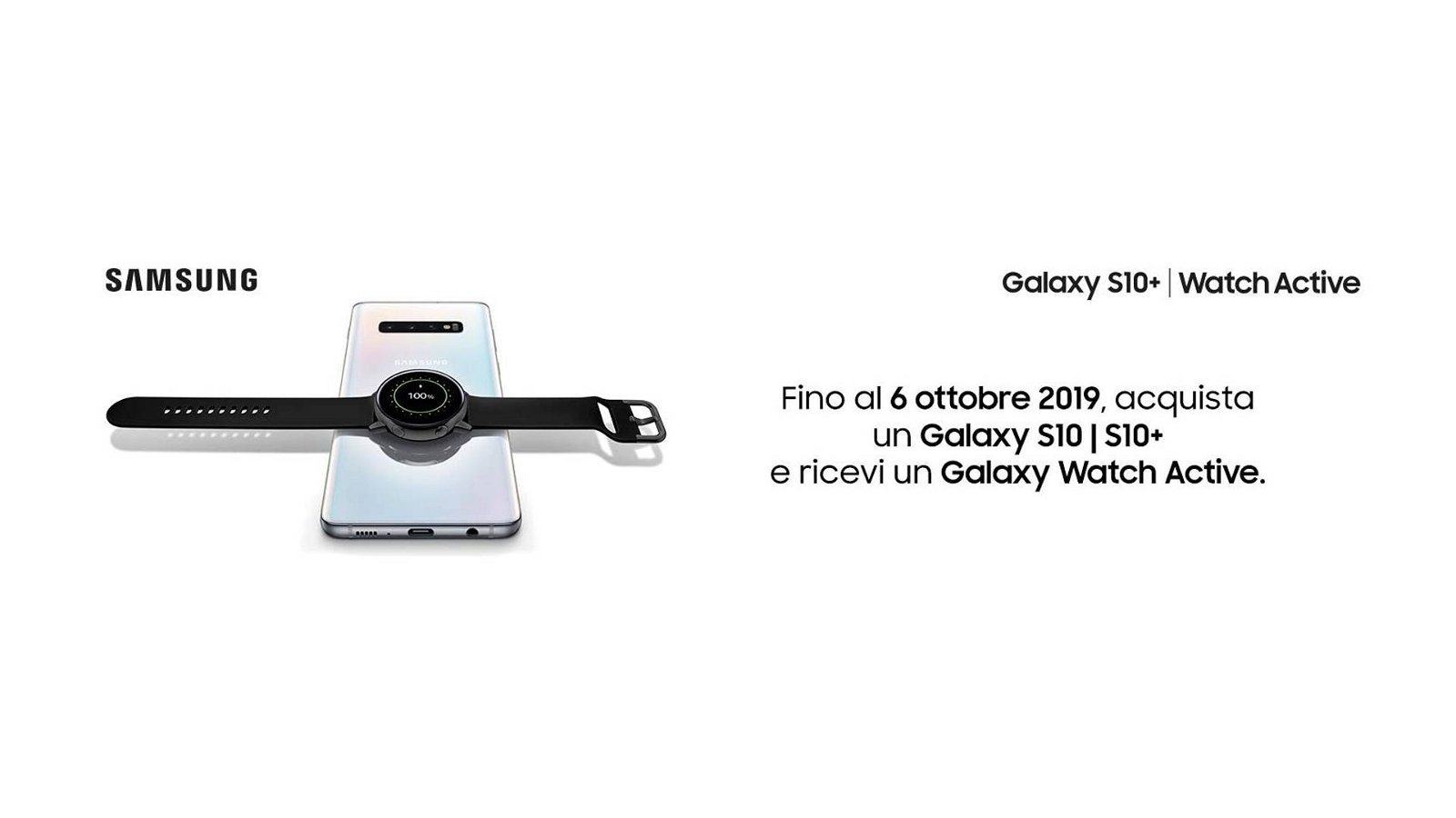 Immagine di Samsung Galaxy Watch Active in regalo se si acquista un Galaxy S10