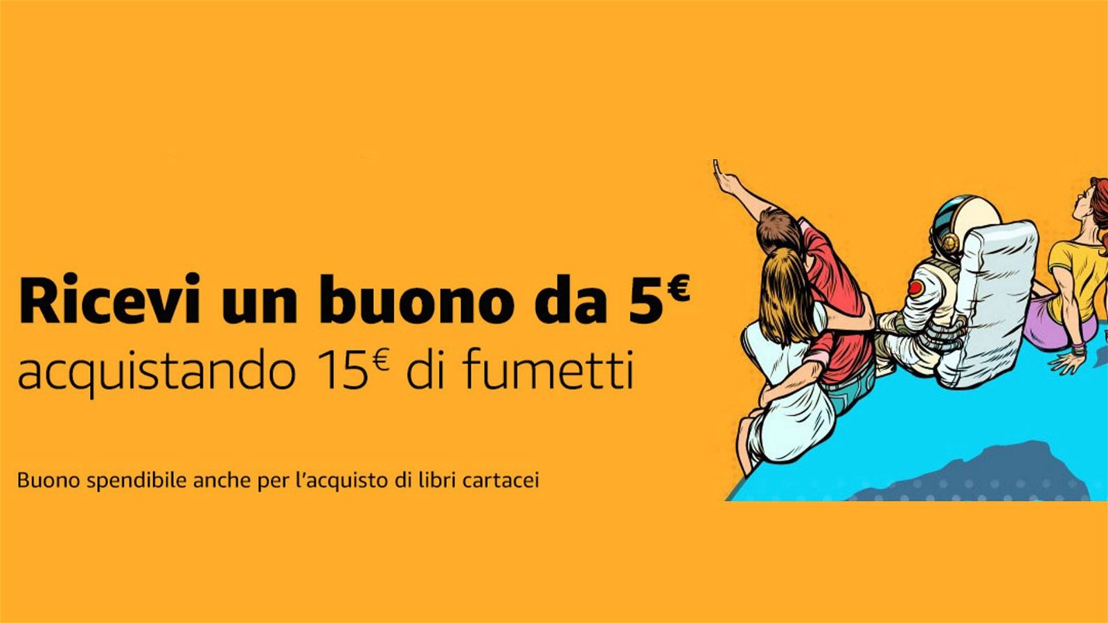 Immagine di Buono sconto Amazon da 5€ acquistando 15€ di fumetti