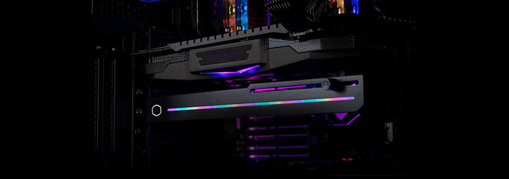 Immagine di Sostenere il peso della scheda video con stile: arriva il supporto Cooler Master ELV8 con LED RGB!