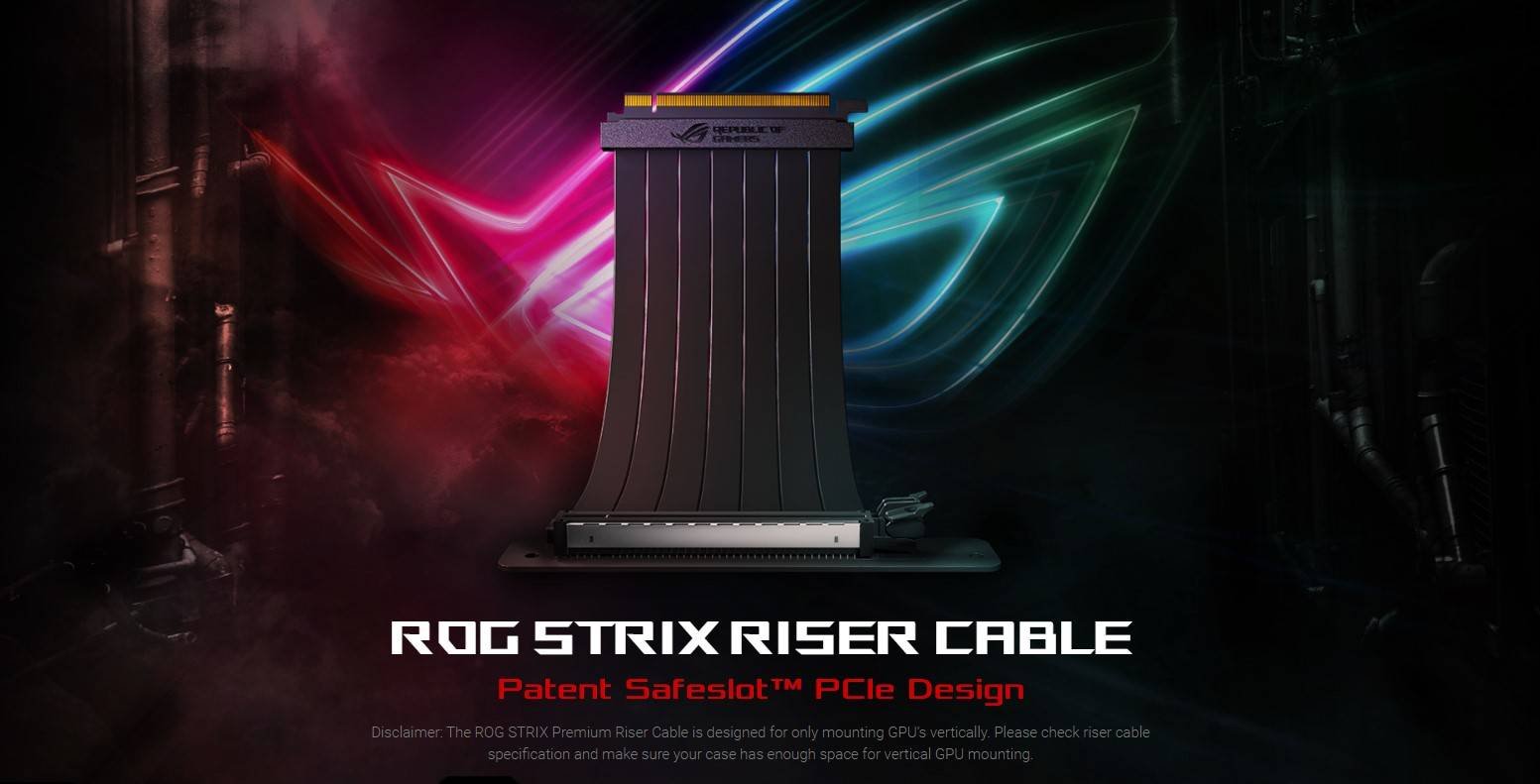 Immagine di Asus ROG Strix Riser Cable, per montare la scheda video in verticale senza problemi