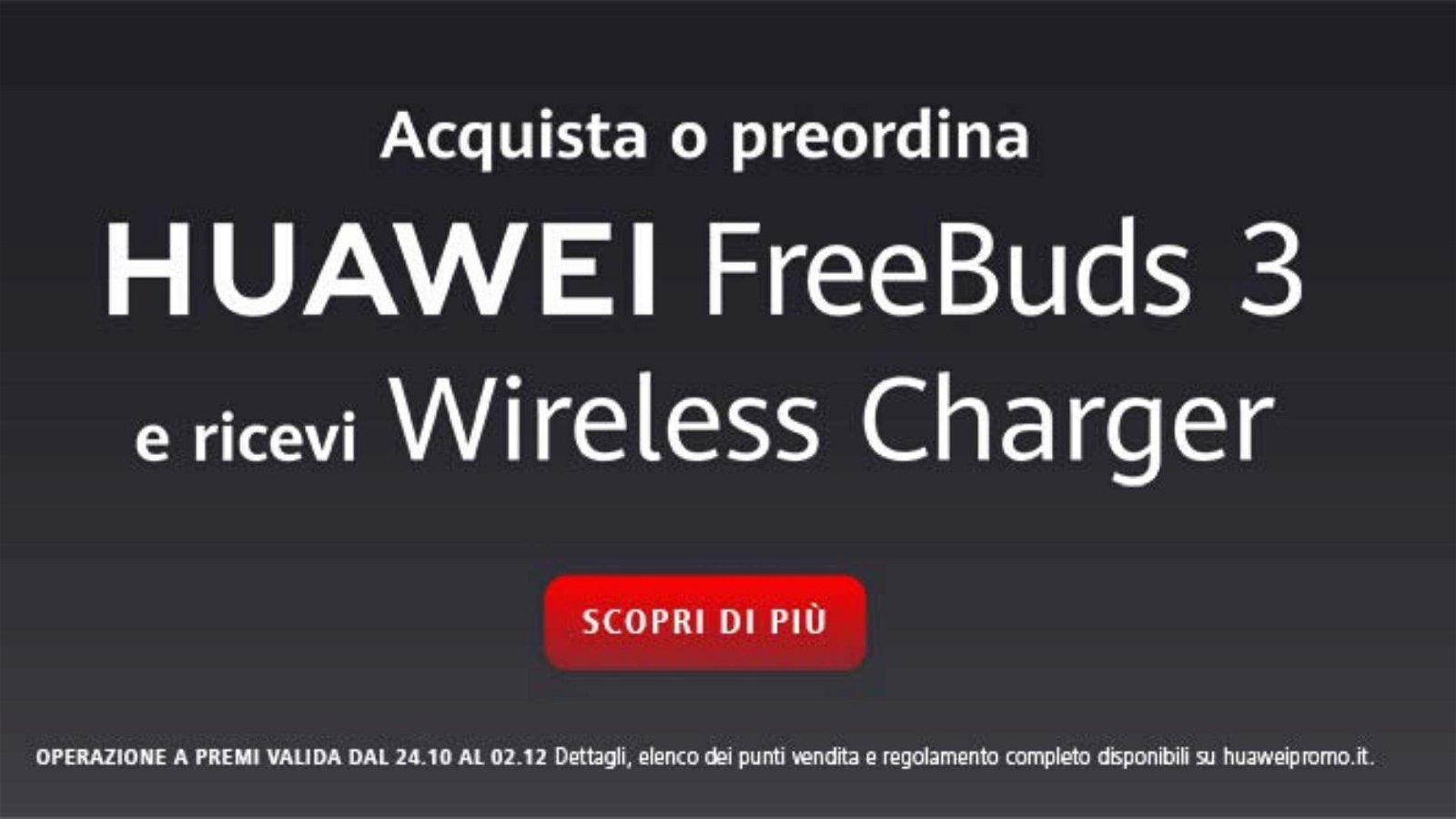 Immagine di Acquista Huawei Freebuds 3 e ricevi il caricatore wireless in omaggio