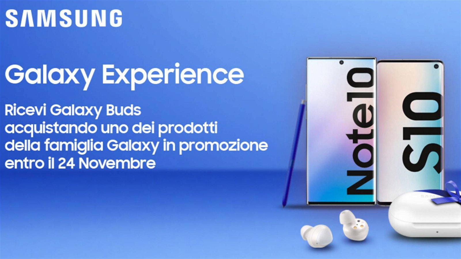 Immagine di Galaxy Buds in regalo acquistando un prodotto Samsung Galaxy in promozione da Unieuro