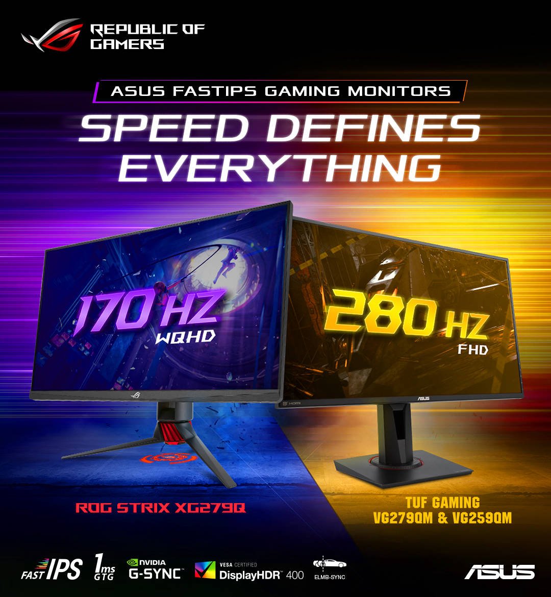 Immagine di Asus TUF Gaming VG259QM e VG279QM, ufficiali i monitor gaming a 280 Hz