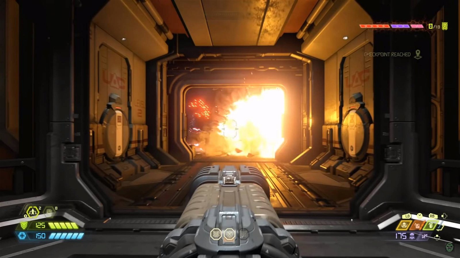 Immagine di Doom Eternal, l'arma potrà essere posizionata al centro dello schermo