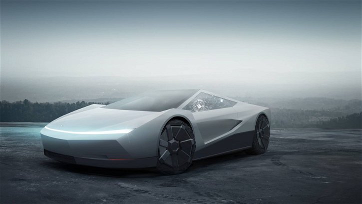 Immagine di Tesla, un render mostra la nuova Roadster in stile Cybertruck