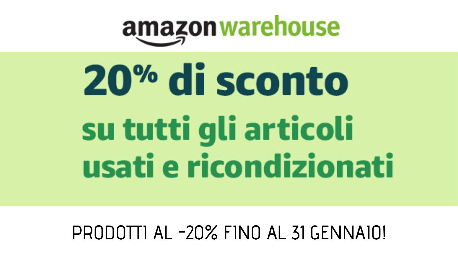 Immagine di Tornano gli Amazon Warehouse: prodotti al -20% fino al 31 gennaio!