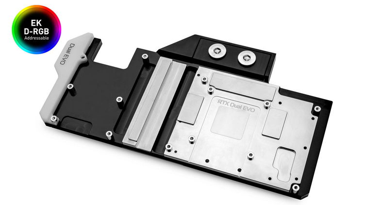 Immagine di EK Water Blocks, nuovi Quantum Vector Evo D-RGB per le RTX marchiate Asus Dual