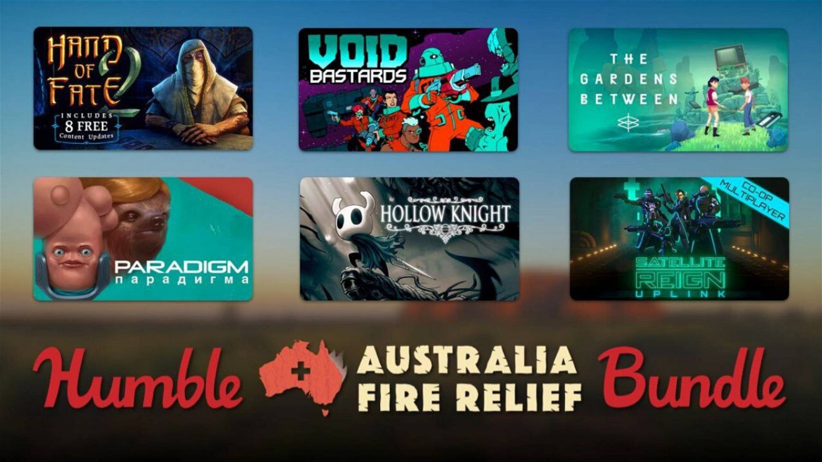 Immagine di Humble Bundle per l'Australia, 25$ per un pacchetto di giochi da oltre 400$ devoluto interamente in beneficenza