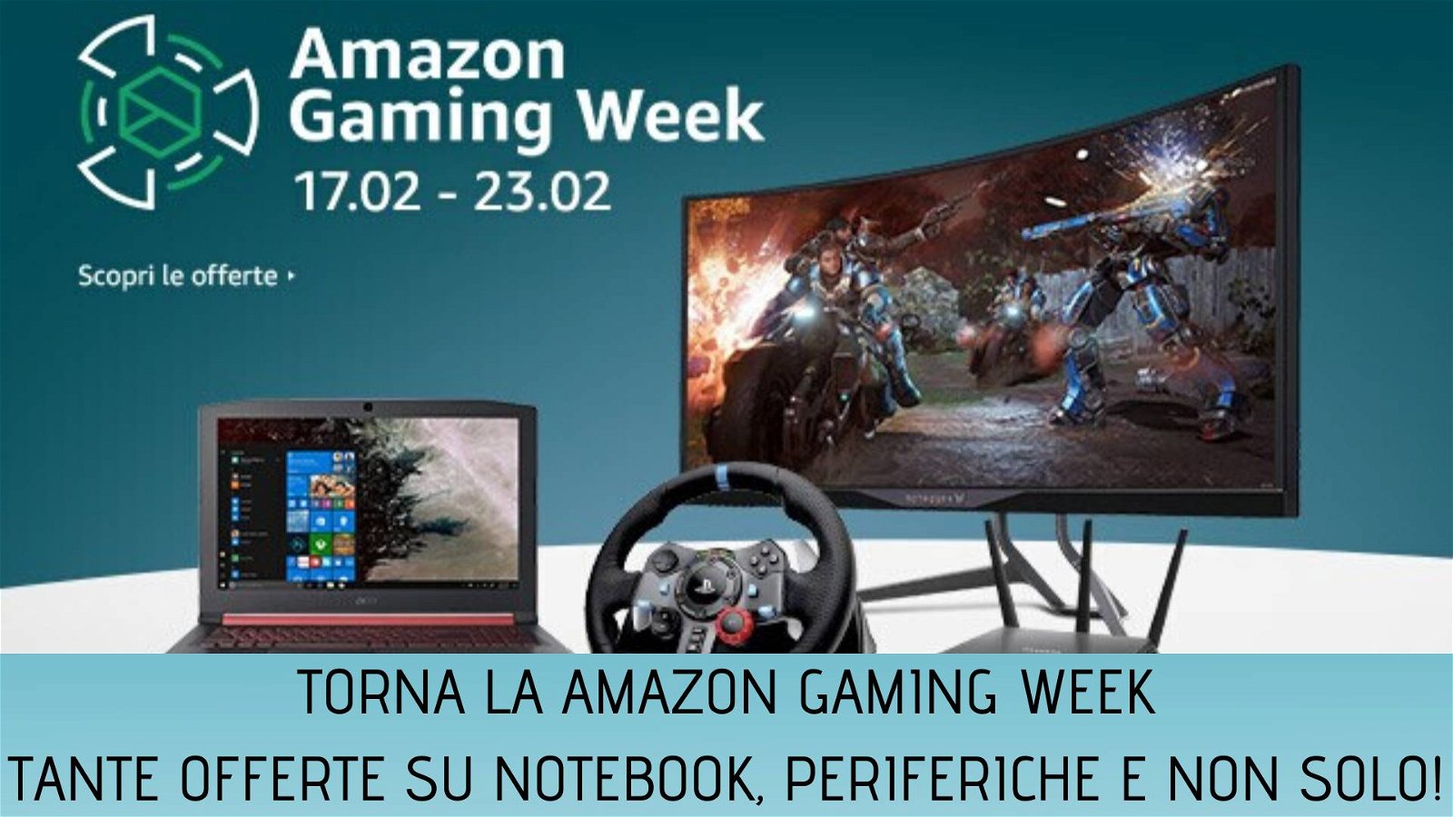 Immagine di Amazon Gaming Week, le migliori offerte su computer, periferiche e monitor
