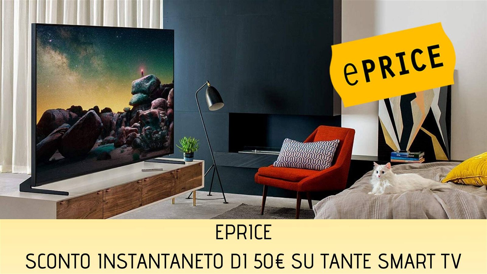Immagine di Bonus digitale, ePRICE sconta subito 50€ sull'acquisto di una nuova TV