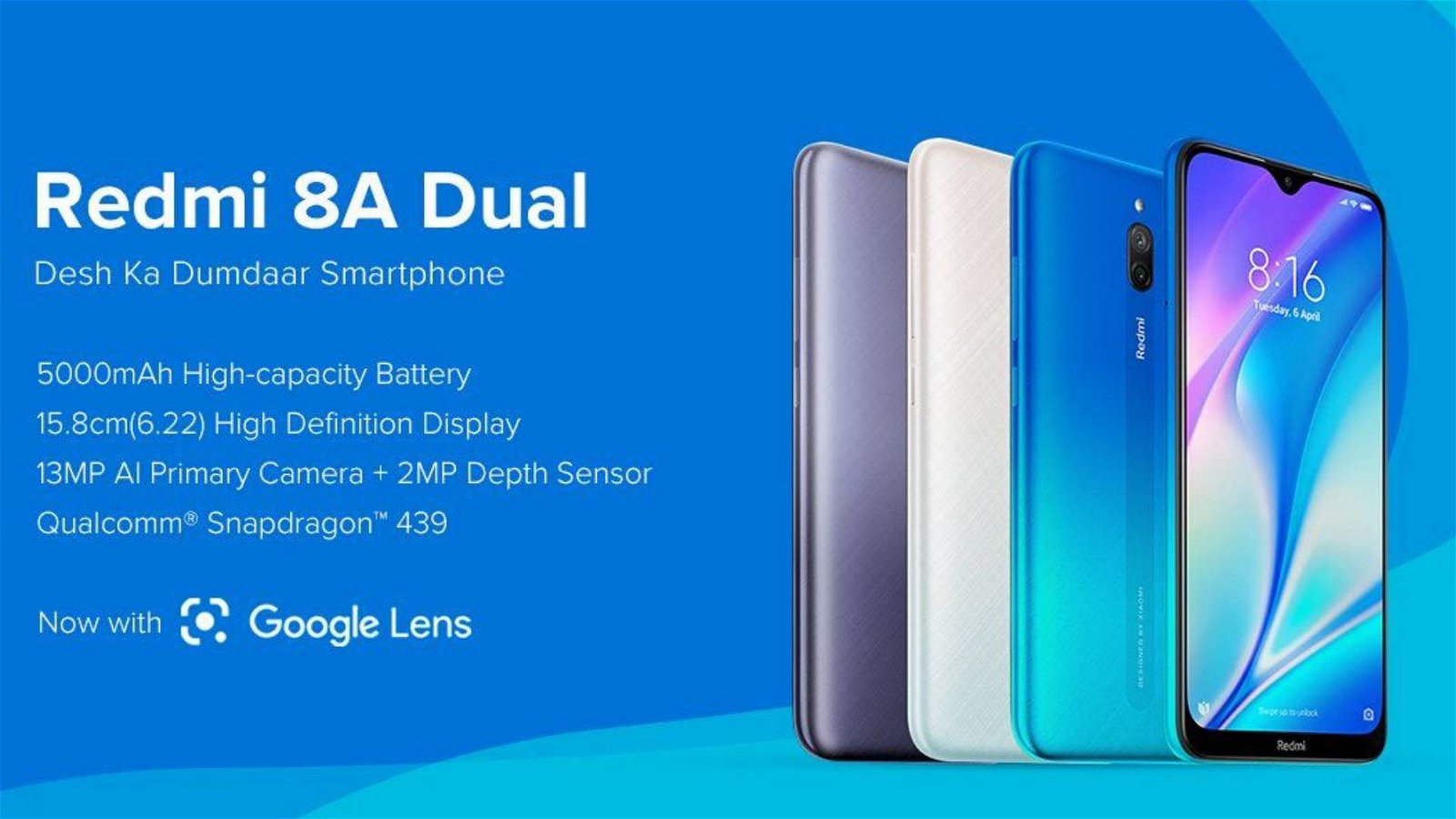 Immagine di Redmi 8A Dual ufficiale: dual camera e batteria da 5000 mAh