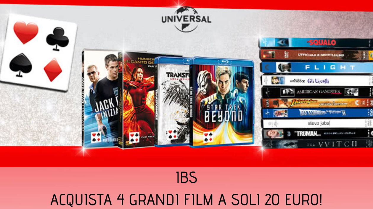 Immagine di Gli assi del cinema: acquista 4 film su IBS e paghi solo 20€