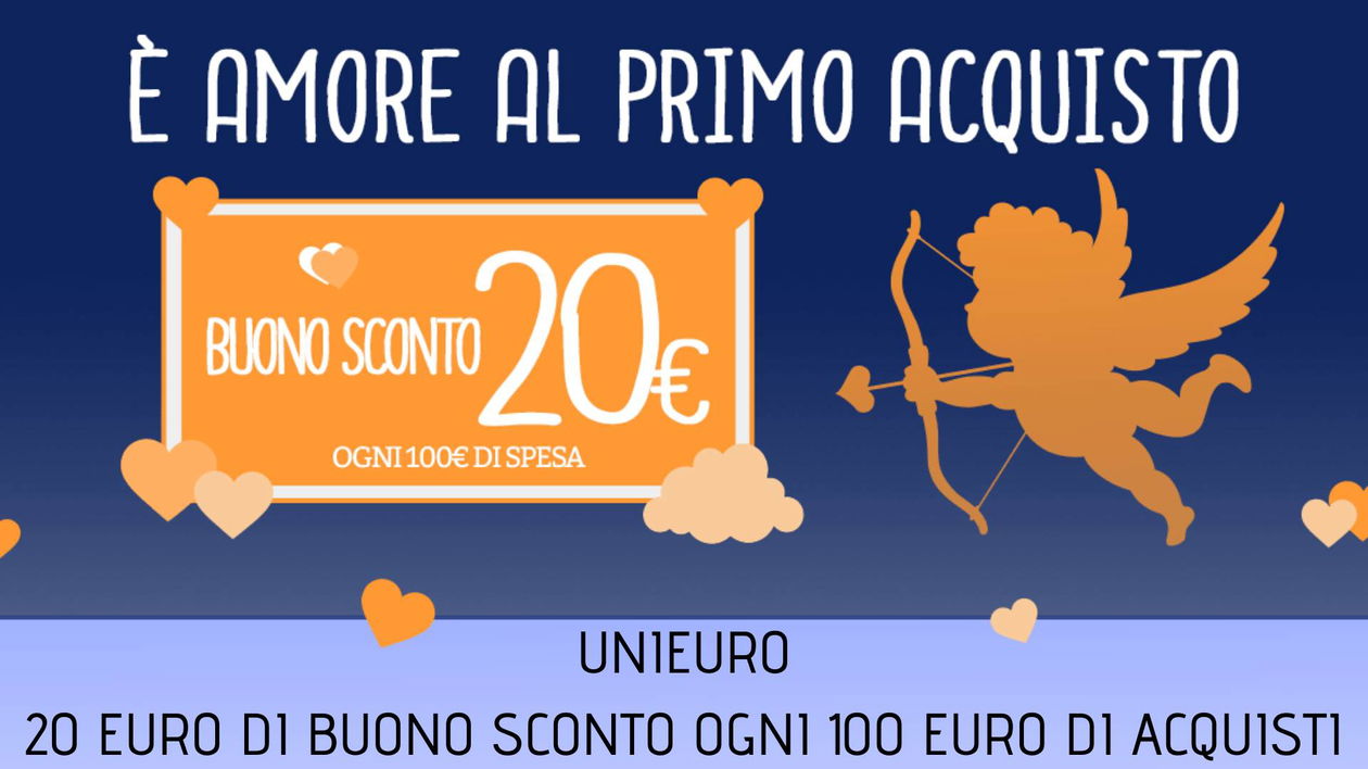 Immagine di Amore al primo acquisto, 20€ di buono sconto ogni 100€ di spesa su Unieuro
