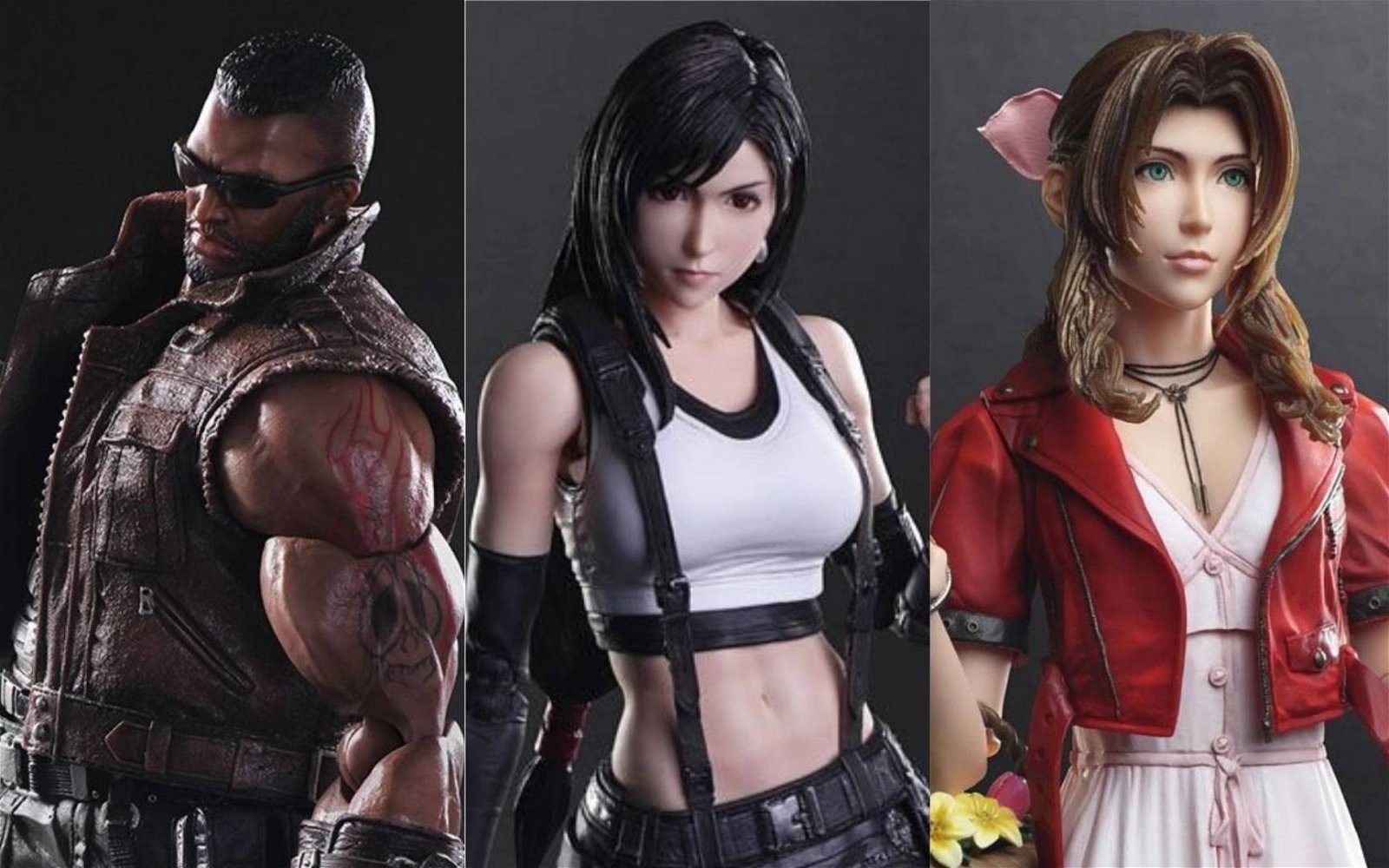 Immagine di Final Fantasy 7 Remake: arrivano Barret, Tifa e Aerith da Play Arts