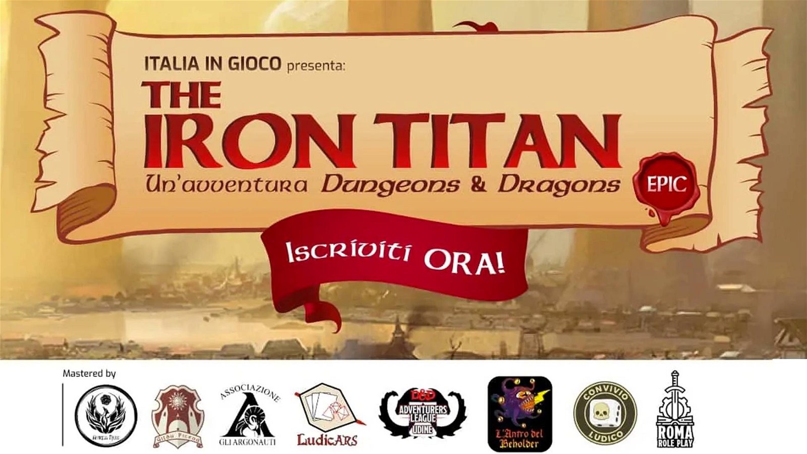 Immagine di Dungeons &amp; Dragons – The Iron Titan: da COMICON e Aurea Nox una partita multi tavolo online