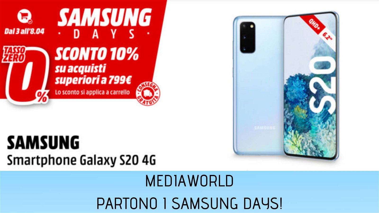 Immagine di Samsung Days: extra sconto del 10% e consegna gratuita da MediaWorld
