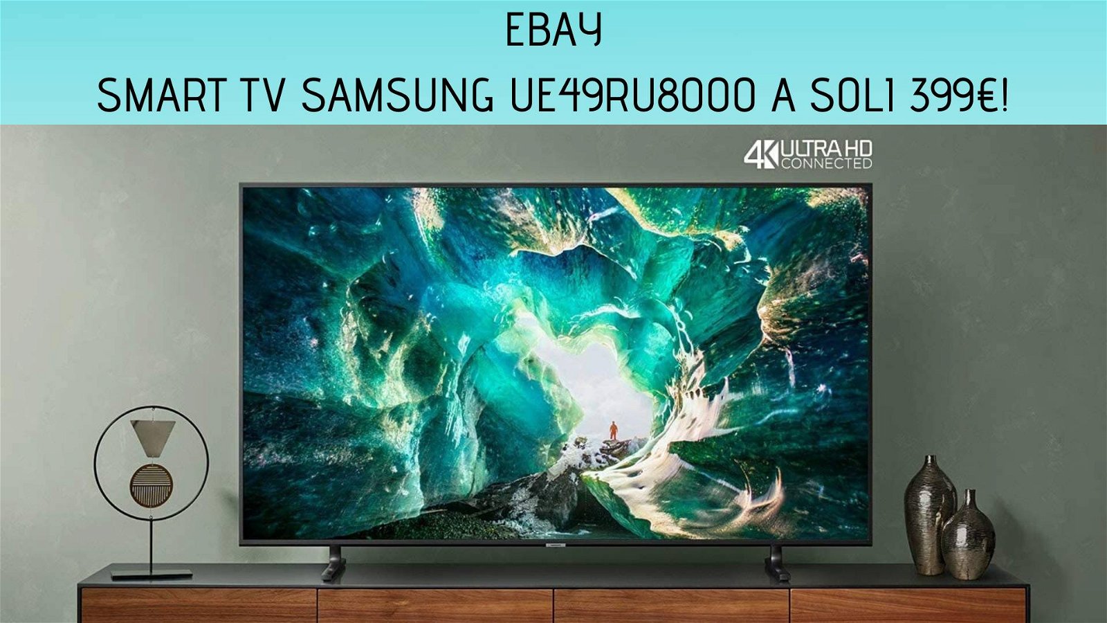 Immagine di eBay: smart TV Samsung UE49RU8000 4K DA 49" con il 50% di sconto!