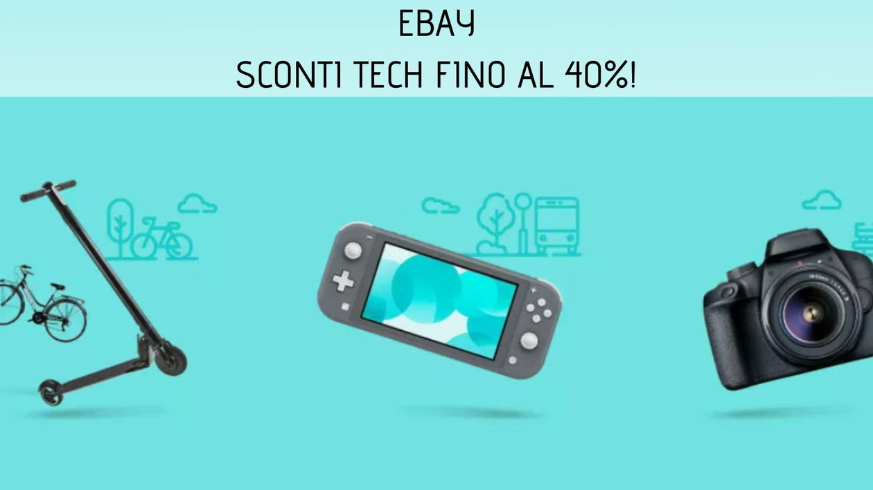 Immagine di Sconti tech fino al 40% su eBay: giochi, console, mobilità elettrica e molto altro