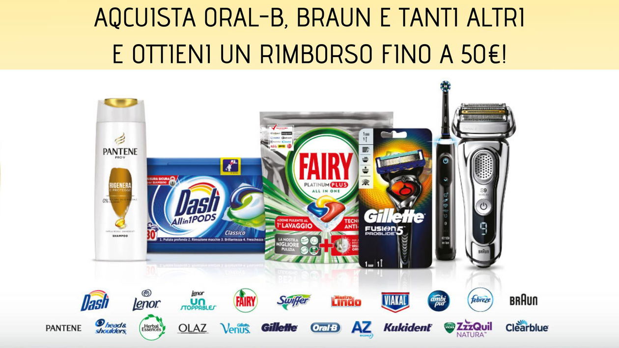 Immagine di Acquista prodotti per la casa e la cura della persona, e ricevi fino a 50 euro di rimborso!