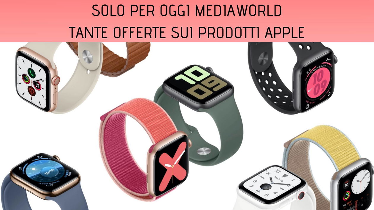 Immagine di Sconti su iPhone, iPad e Apple Watch nelle offerte Solo per Oggi di MediaWorld