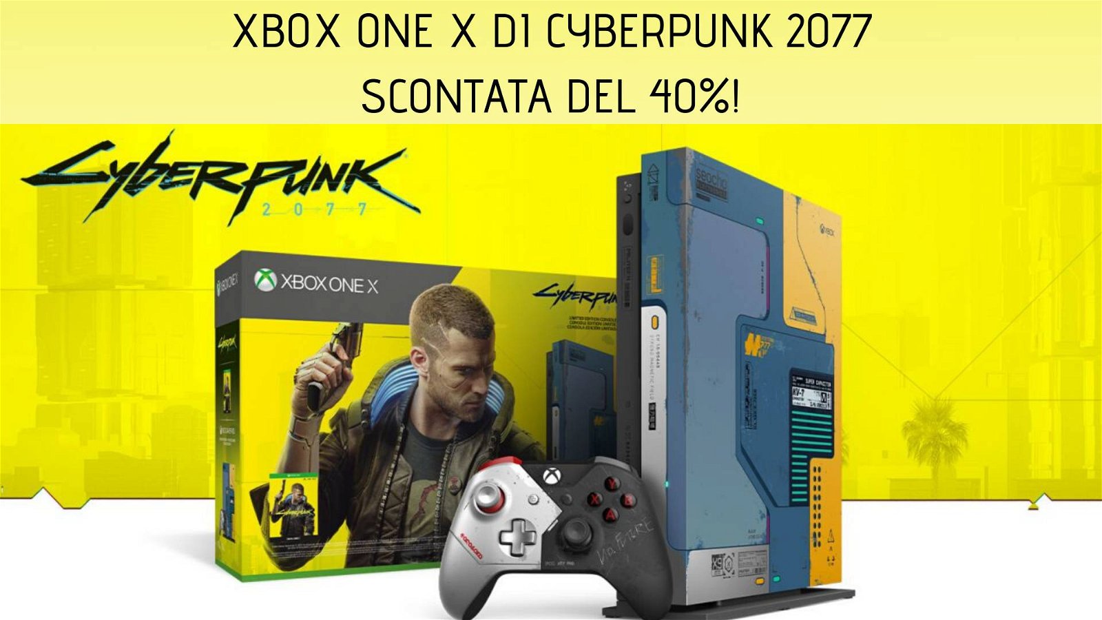 Immagine di Xbox One X di Cyberpunk 2077 in sconto del 40%!