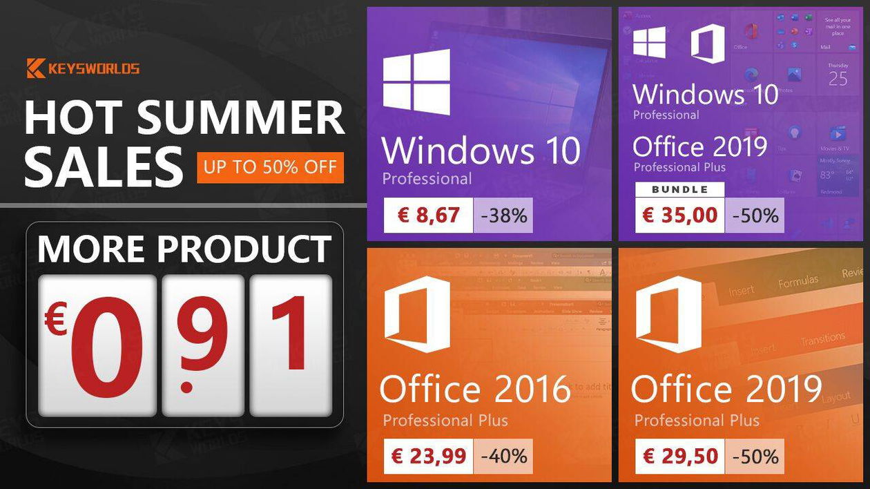 Immagine di Office e Windows scontati del 50% sul prezzo di vendita
