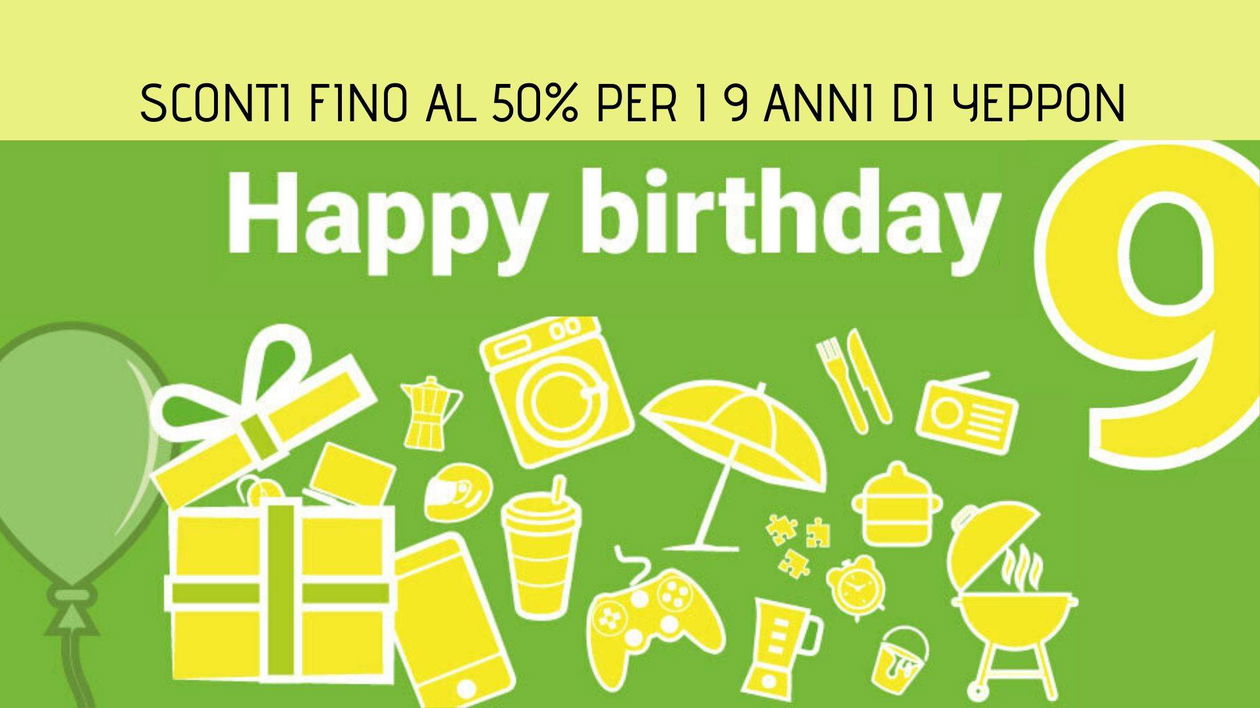 Immagine di Anniversario Yeppon, sconti fino al 50% per i 9 anni