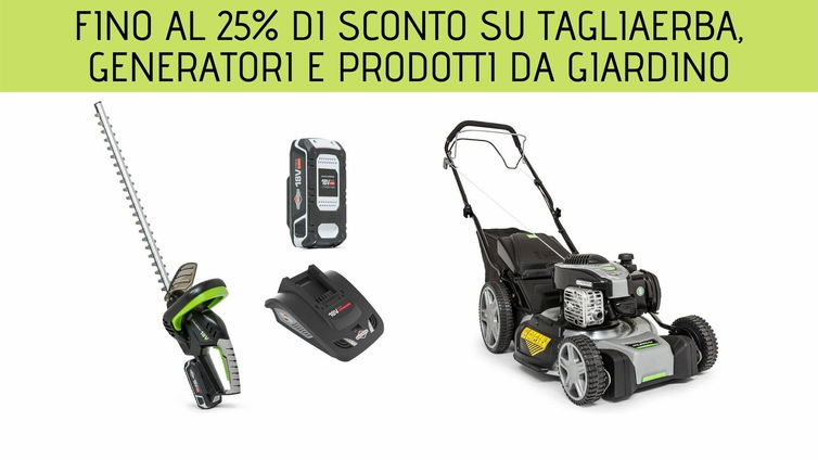 Immagine di Fino al 25% di sconto su tagliaerba, generatori e prodotti da giardino