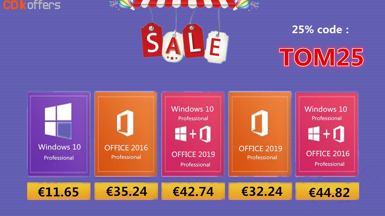 Immagine di Windows 10 Pro OEM per 2 PC a soli 18 euro su CDKoffers