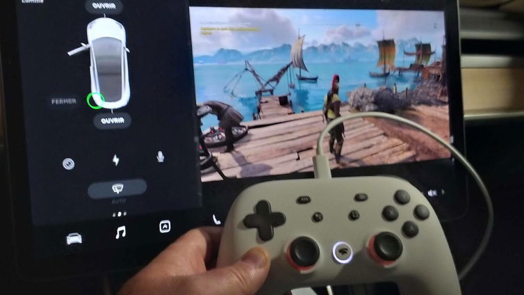 Immagine di Google Stadia funziona su Tesla: ecco un gameplay di AC Odissey