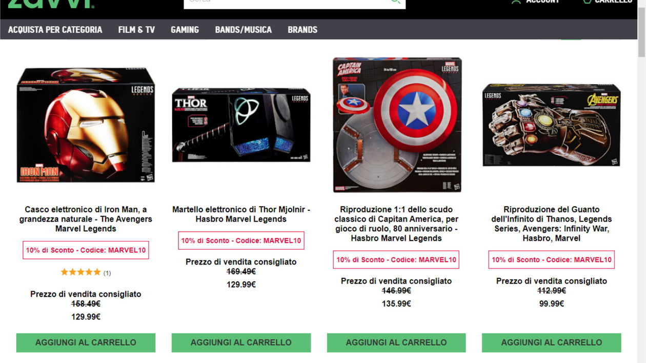 Immagine di Hasbro Marvel Legends: prezzi ribassati e codice per 10% extra sconto!