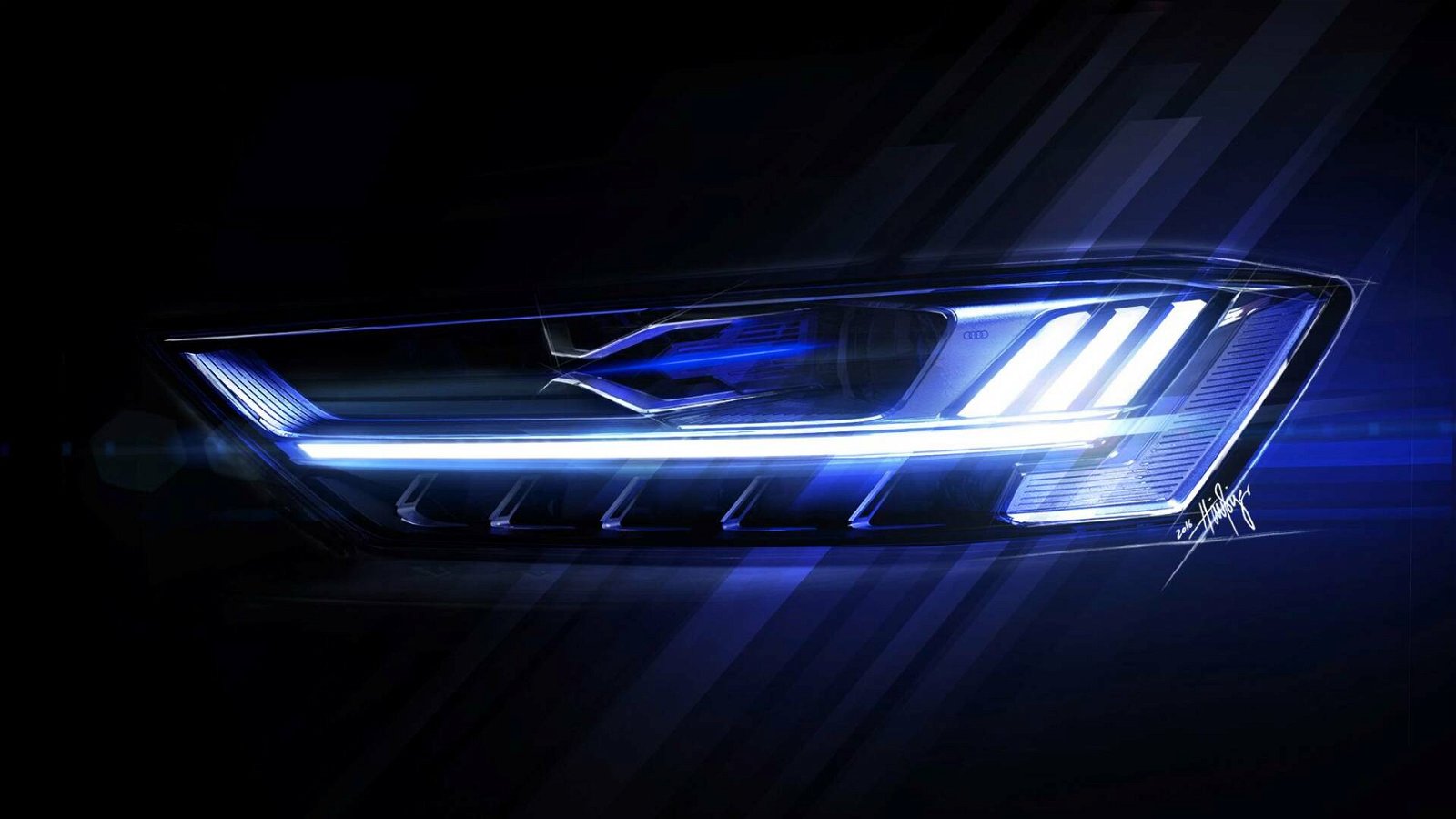Immagine di Audi: tecnologia da fantascienza con i fari OLED capaci di comunicare