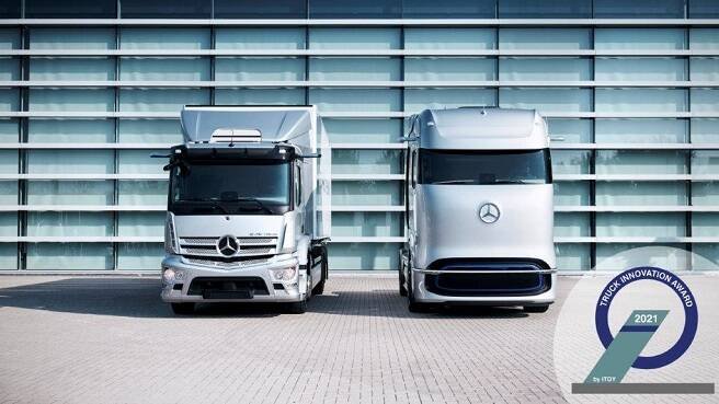 Immagine di Mercedes, eActros e GenH2 ottengono il Truck Innovation Award 2021