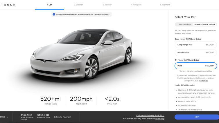 Immagine di Tesla Model S Plaid potrebbe arrivare prima del previsto