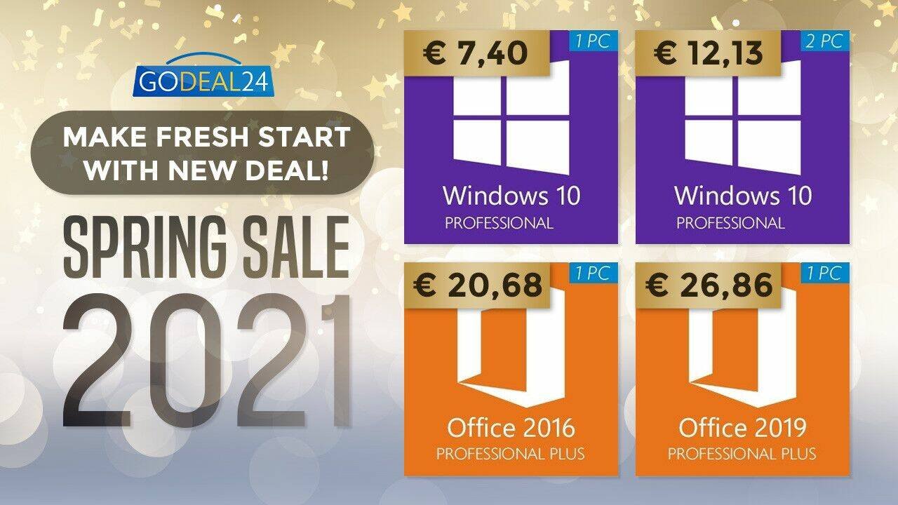 Immagine di Windows 10 a 7€, Microsoft Office a 15€: gli sconti di primavera su Godeal24
