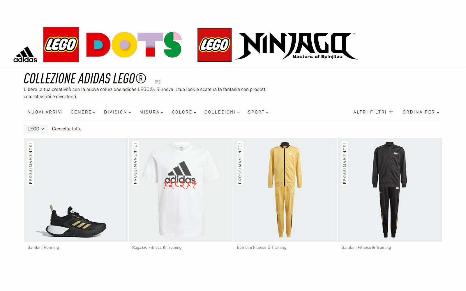 Immagine di LEGO e Adidas: la collezione cresce con i capi DOTS e NINJAGO