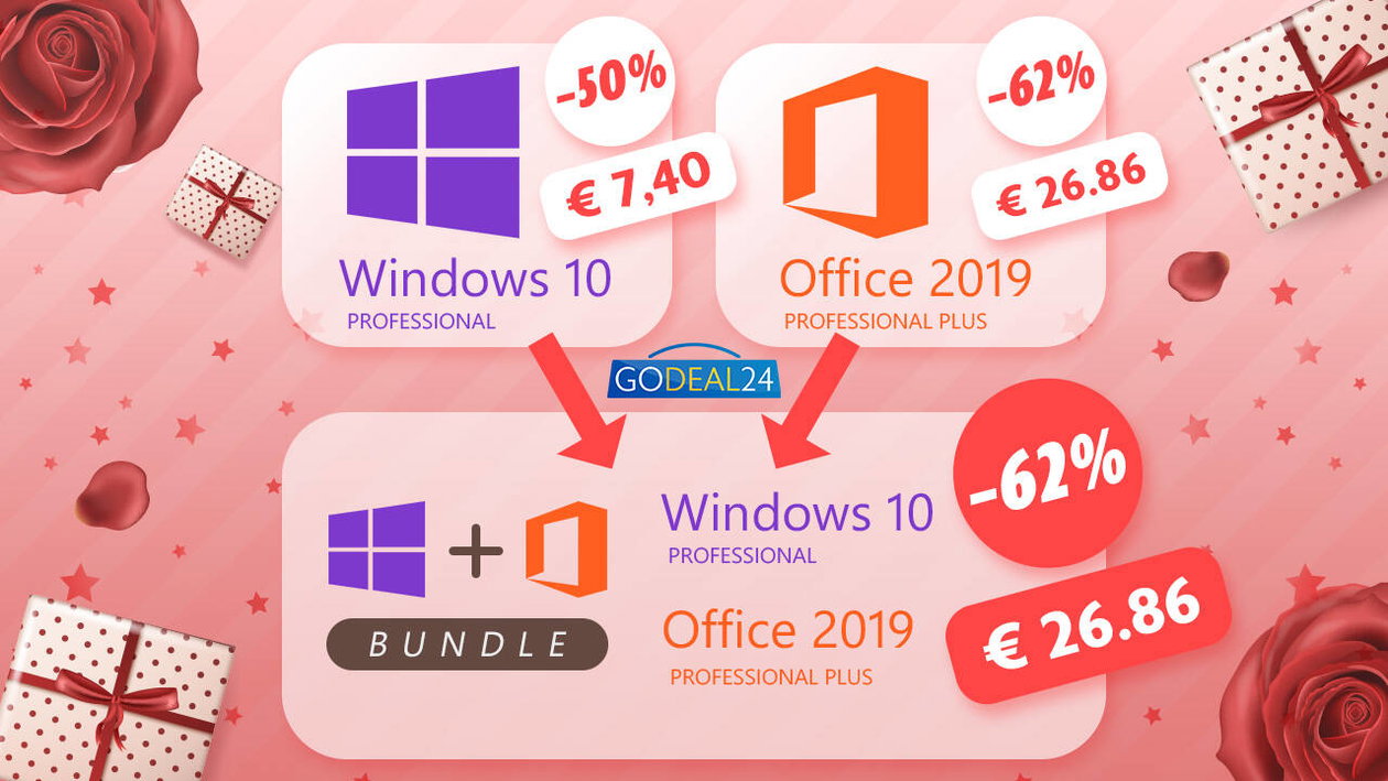 Immagine di Bundle Windows 10 Pro + Office 2019 Pro a soli 26€