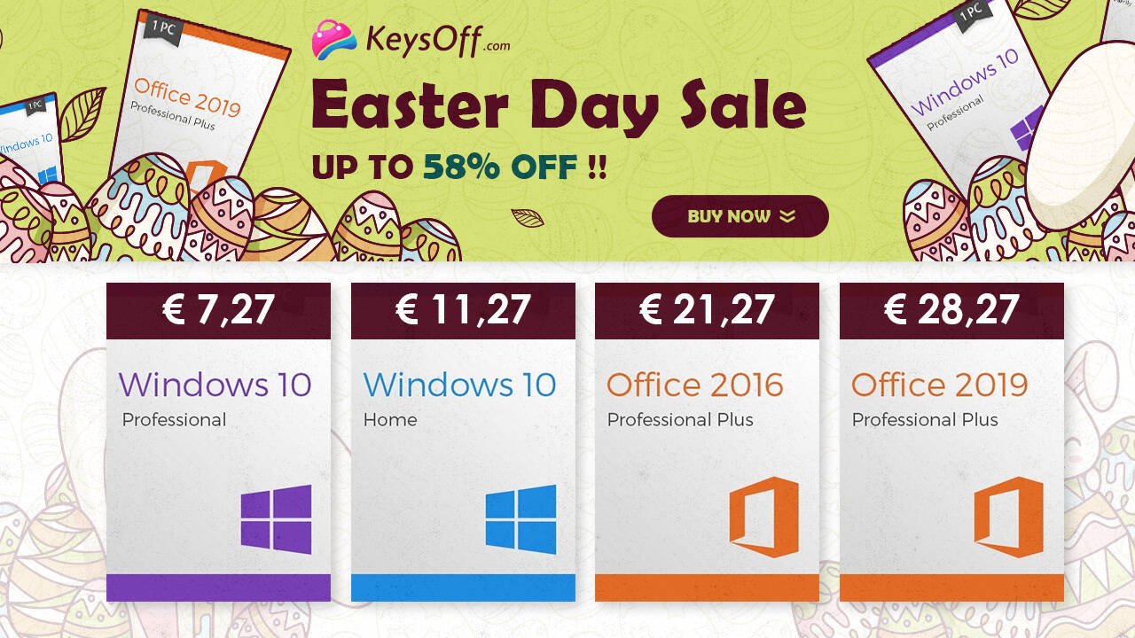 Immagine di Sconti pasquali Microsoft: Windows 10 Pro a soli 5€, Office 2019 Pro Plus a soli 28€