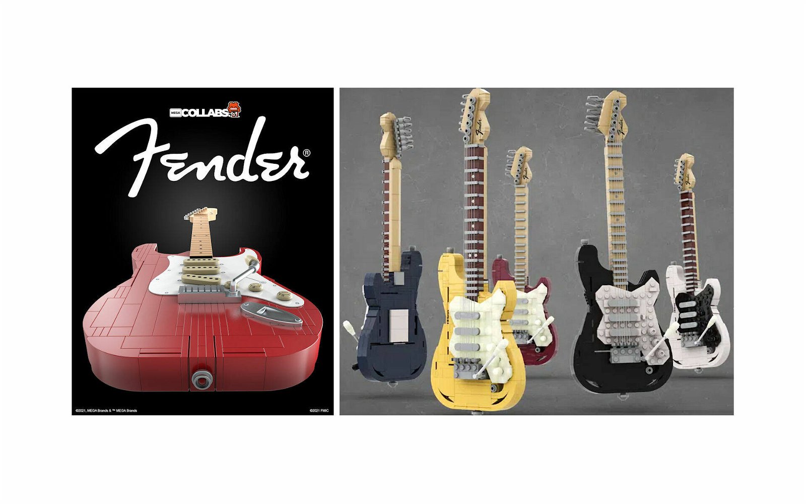 Immagine di Fender Stratocaster: LEGO e Mega Construx