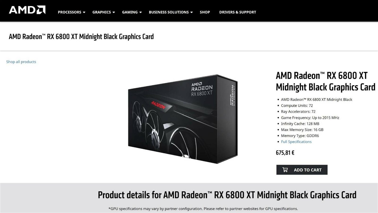 Immagine di AMD Radeon, GPU inedita spunta sul sito ufficiale e poi sparisce