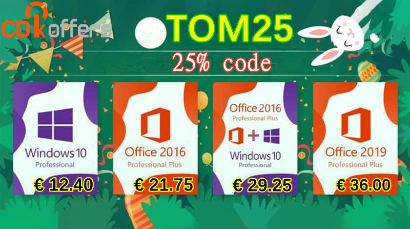 Immagine di Solo 29€ per Windows 10 PRO OEM+ Office 2016 Professional su CDKoffers!