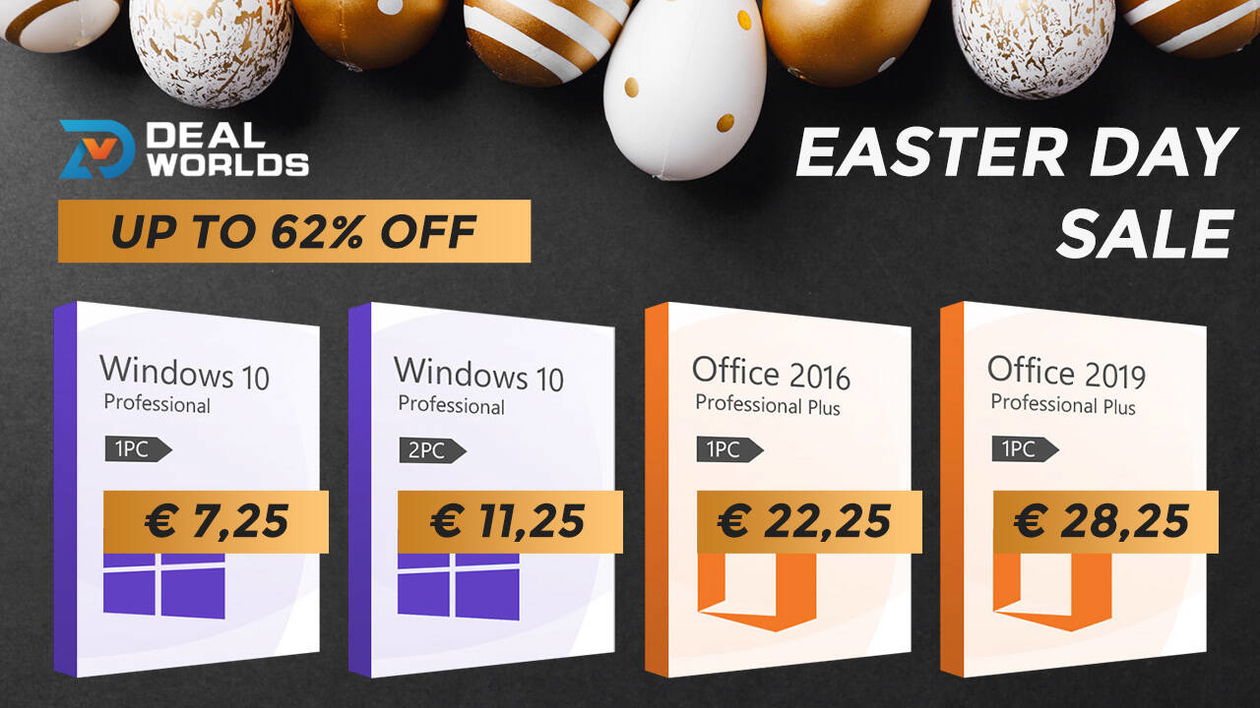 Immagine di Sconti pasquali Microsoft solo su Dealworlds: Windows 10 Pro da 5€